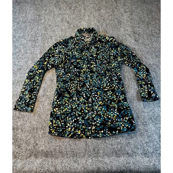 J. Jill Tops - J Jill Cotton Corduroy Button Shirt XS Brown Peplum Back Boho Retro Goblincore